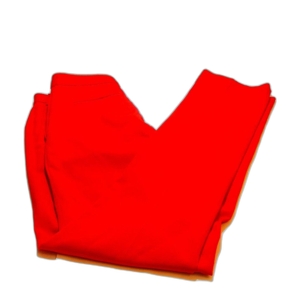 Stella McCartney Size 42 M Orange Straight Leg Lightweight Wool Pants Women